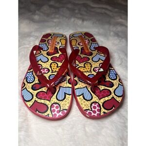 MELISSA BY ROMERO BRITTO HEARTS 8 SANDALS FLIP FLOP THONGS SHOES BRAZIL